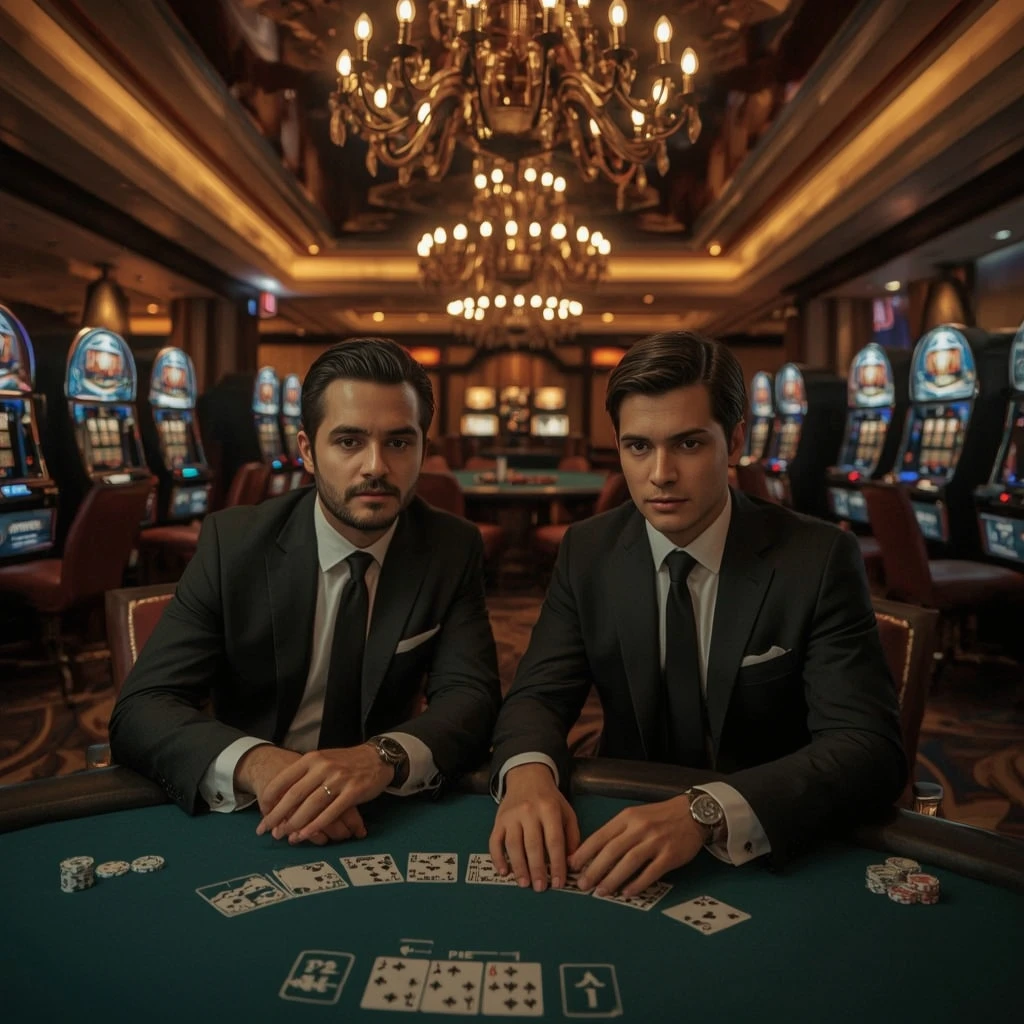 Deux joueurs de poker dans un Stonevegas Casino